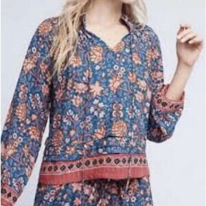 New with tag NAT Natalie Martin Lola Floral Blouse size small boho Anthropologie